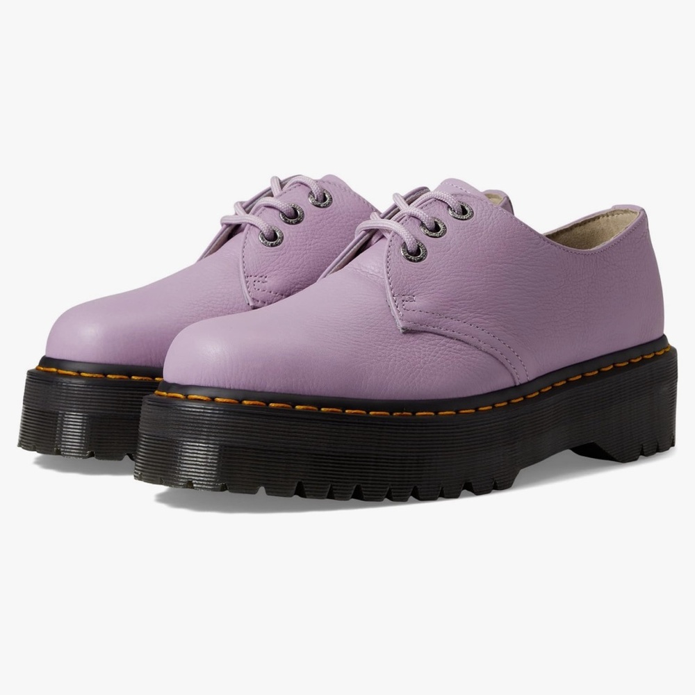 Dr. Martens platform lavender lace up leather oxford shoes - Picture 2 of 11